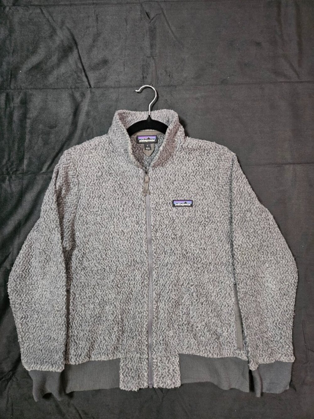 Patagonia Woolyester Fleece Full Zip Grey Jacket Small Cozy Layering 🏔️✨